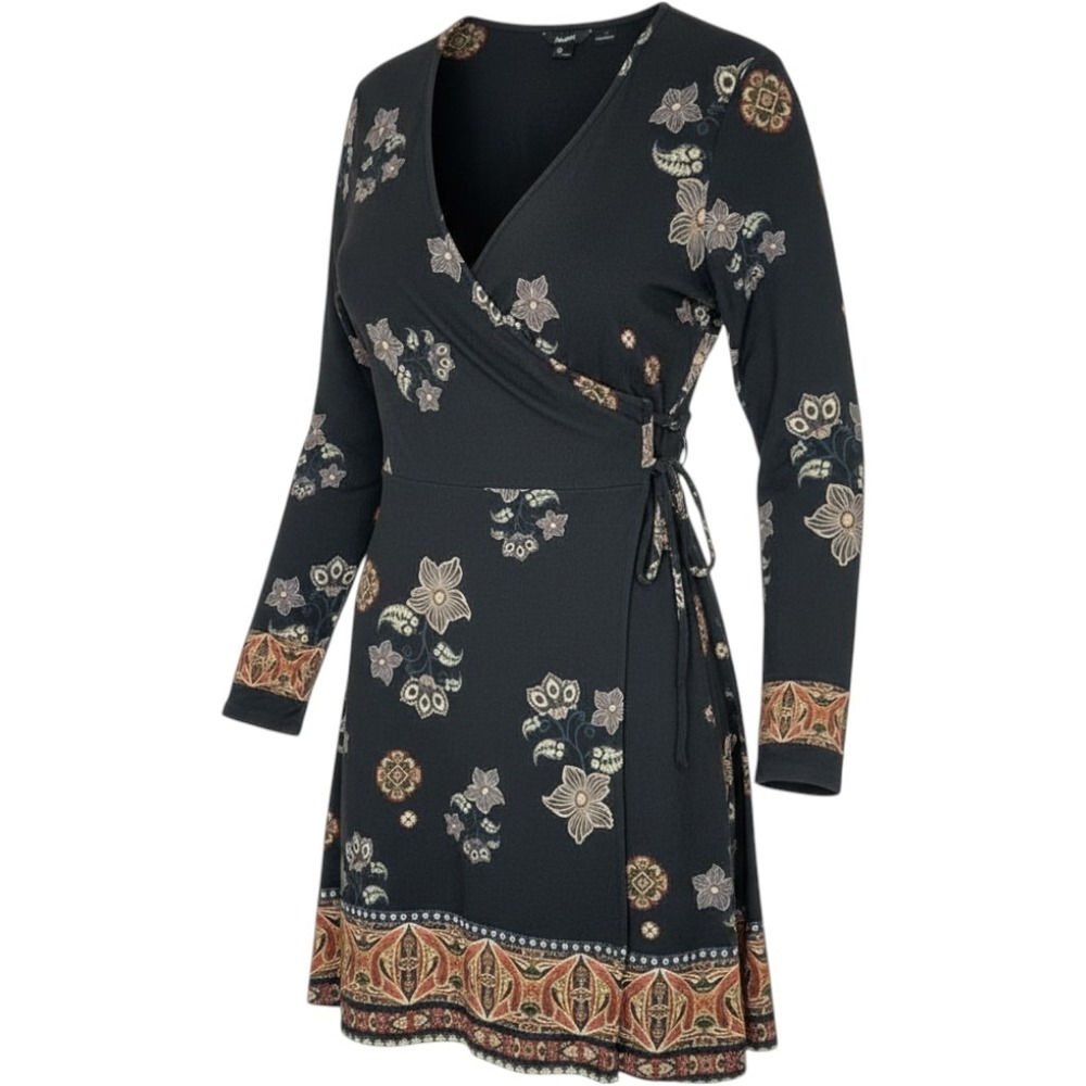 Desigual Long Sleeve Wrap Dress Women's US L NWT